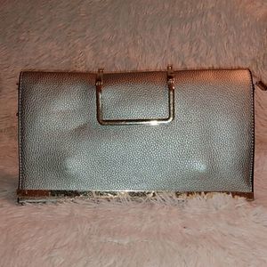 Silver crossbody clutch purse